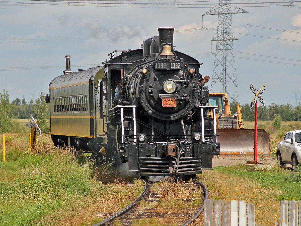 MLW 4-6-0 1392 at the end of the track about to make a return trip at the Alberta Railway Museum.