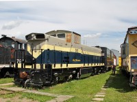 Ex NAR GMD-1 #302 "Chief Moostoos" is seen cosmetically restored ta the Alberta Railway Museum