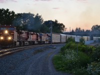 As the sun sets, CP 244 departs mile 12 of the Galt Sub with an old work horse.