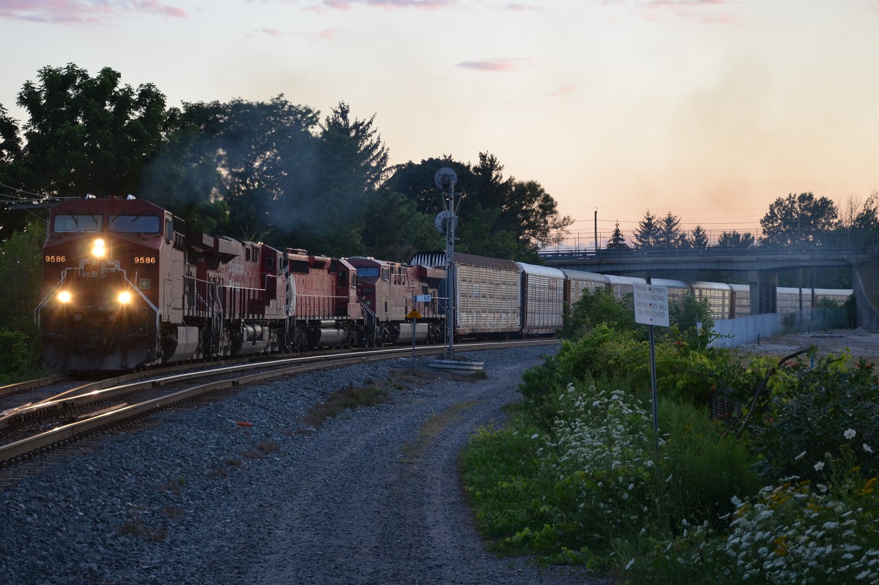 As the sun sets, CP 244 departs mile 12 of the Galt Sub with an old work horse.