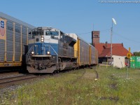 CN 8103 leads train X371 through Brantford on the South Track after being held at Copetown West for meets with CN 330 and Via 76.  This was an awesome catch after work on a Friday especially since this might be one of the last photos of 8103 in its ex EMD demo paint.  Sister unit 8100 is now in CN paint and 8101 and 8102 are currently in Centralia presumably getting paint.  Thanks to everyone who provided updates on this one through FPON, much appreciated as always!