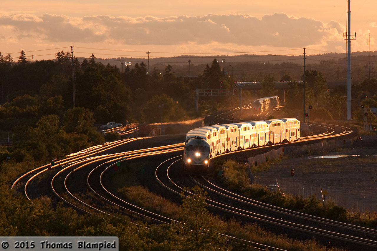 Having just passed a westbound GO train, 629 continues its Oshawa-bound journey through the construction of the new South Blair Street underpass.