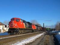 CN 8822, CN 8819 & CN 2583 head through St-Henri with CN 321. The two lead units are nearly factory fresh at this point.