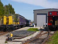 The first Market train of 2015 arrives in St. Jacobs. Visitors that day got a special surprise because that was also the day Essex Terminal Railway No.9 was fired up. Sadly, 61, a TH&B caboose was in the way to get a photo of both the steam engine and the Market Train.