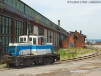 Deep in the depths of industrial Hamilton, one can find some interesting critters. This is or was the Railcare GE 45tonne locomotive, built in 1956, serial number 32535, per 2014 Trackside guide. Since this photo, Genesee and Wyoming has purchased Railcare and now use some of their facility as an engine shop. I have not seen this engine in a while - but I suspect it's still there somewhere. Railcare is located around the bend at right, curving behind the left building in a fan of tracks - this area was once more accessible, but the ever tightening marine port security and of course, US Steel security probably make this a difficult proposition even five years later.
