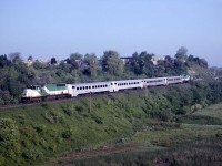 Go transit inbound train on Monday May 29, 1978 at the Lawrence Ave overpass in Toronto's Don Valley.