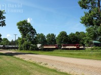 The engineer in charge of one (of the many) vintage fleet of first generation locomotives has his southbound train well in hand as they have finished their switching in Guelph and head for home at Guelph Junction. 