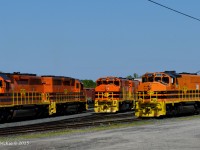 RLK 3410 & 3409 build their train as the pass RLK 3029, RLK 2054, & RLK 3048 sitting in the North Bay OVR yard