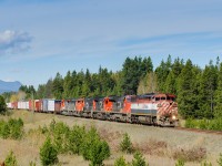 Remarks: With a wild lashup on the point, M348 departs Peterson on CN's Robson Sub. For all you number crunchers, BCOL 4624, CN 2192, CN 2038, CN 5601, CN 5552 and CN 2017 provide the power.