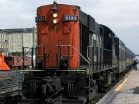 The noon hour westbound train through Kitchener had the most varied equipment over the years that I was in K-W. There would be periods when it was made up of RDC's, then the MLW 3100's, and then the high speed CN GP-40's showed up.