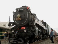 <b> LOOK UP...WAY UP! </b> 2816 sits impressively in the old THB Aberdeen Ave. yard. This H1 Hudson is the last of it's kind for the Canadian Pacific. 
