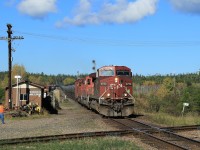 An unknown crude oil train approaching the diamond at Franz is acknowledged by a friendly wave.  It had been a few years since I'd visited Franz and it wasn't the same without the ACR Tour of the Line passenger train.