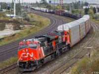 A fresh pair of Tier 4 GEVOs leave the Oshawa yard and head West towards Toronto. 