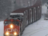 Matched NS Hi-Cubes....on a bitter cold day....422 climbs out of Hamilton with a long cut of NS Cubes on the head end.