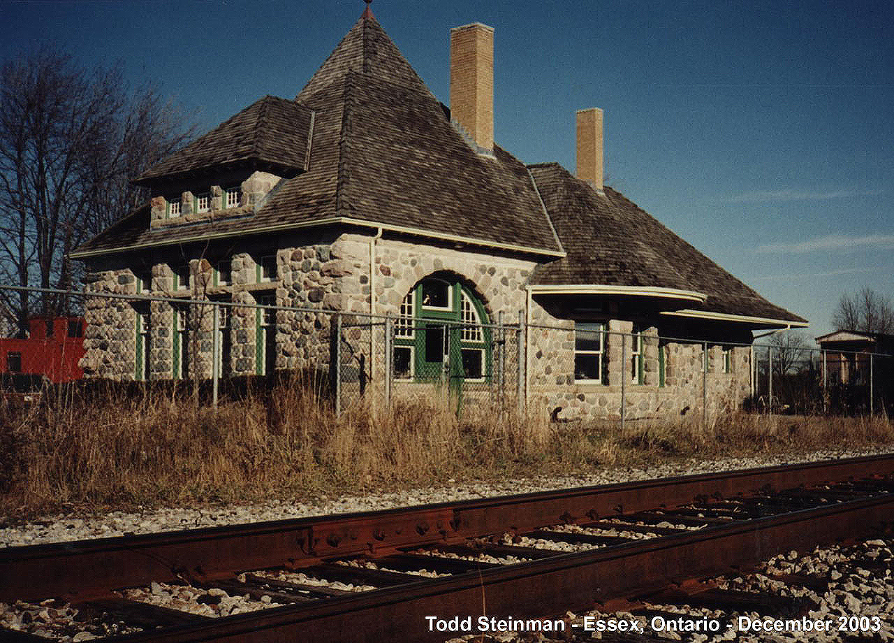 In the late day sun, the ex-Canada Southern station in Essex looks impressive. At the time of this photo, it housed an Art Gallery. Sadly, the Canada Southern is no more. The last remaining rails of this once mighty railroad were torn out around 2012.