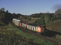 CN Dash 8-40W 2419 leads train #391 between Speyside and Mansewood on the Halton Sub. 