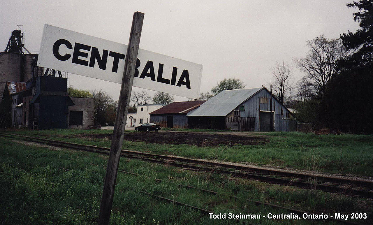 MISSED IT BY THAT MUCH!  On this cloudy day in May, I found myself in Centralia shaking my head in disbelief. The GEXR namesign on the post, the freshly turned over soil...could this station have been demolished? After driving around town for a restored station to quash my fears...I happened upon a citizen and he confirmed just that - my fears! It was too late...I had missed getting photos of the station by months as it had only been torn down in March.  TWO MONTHS TOO LATE!