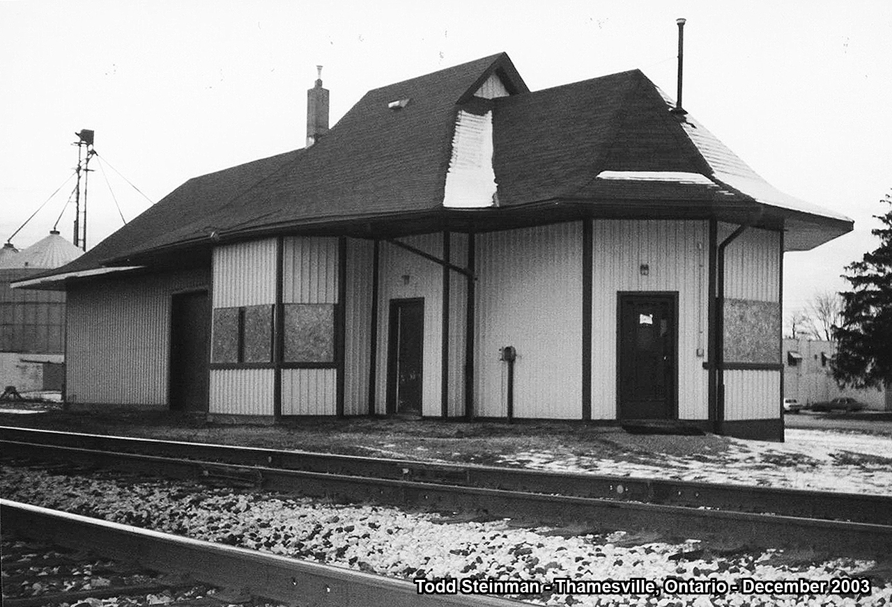 Sadly, I recently found out the Thamesville station had been demolished in 2012. My only photo came from my trip there in 2003. Another one bites the dust of time and history.