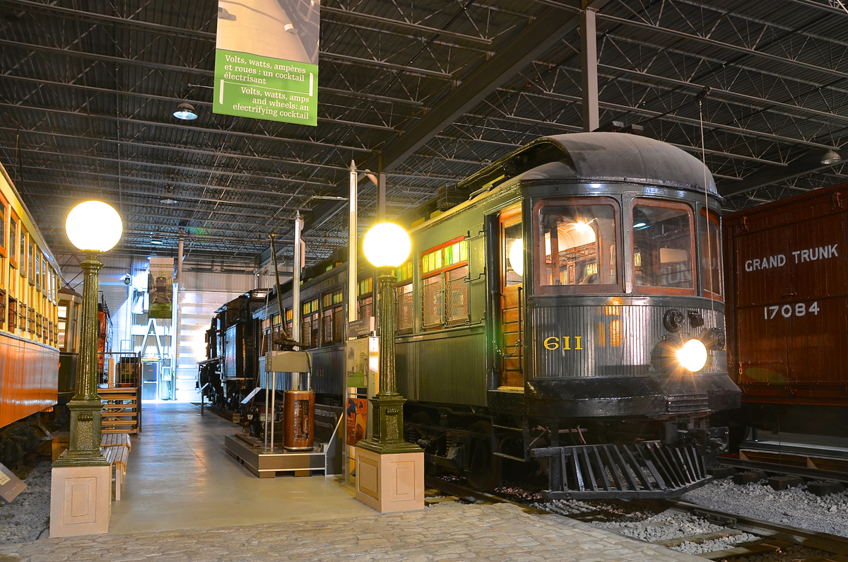 Another, less famous 611. Not quite as famous as N&W 611, MSC 611 was built by Ottawa Car in 1917 for the Montreal & Southern Counties, an interurban which operated between Montreal and Granby on the south shore of the St-Lawrence river. It is preserved at Exporail.