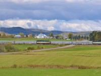 <b>Double your VIA.</b> VIA 601 and VIA 603 are combined as they approach a meet with CN 369 at Sainte-Thècle. A few minutes later the train will split at Hervey Jct, with 603 going to Senneterre and 601 to Jonquière.