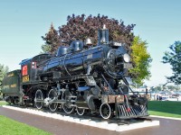 Built by Canadian Locomotive Company in Kingston in 1913 Class D10h 4-6-0 CP 1095 now sits on display at the Kingston Visitor Centre. (Former Kingston Inner Station on the Kigston & Pembroke Railway)