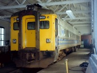 During the summer season VIA rail used two dayliners on the CP line between Victoria & Courtenay BC. During the off season only one dayliner was kept in operational. The stored car was kept nice & dry in the Victoria car shop. After the conclusion each days trip up island the operational car was maintained in the back shop area of the 1913 CP roundhouse. Chances are pretty good that rail operations on Vancouver Island are finished. As I like to say it "Death by politician."