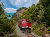 Agawa Canyon Tour train heading southbound at Mile 111.
Riding the train is a fall favourite.
Mine is paddling down the Agawa river enjoying the canyon and the visual eye candy it offers.
My son and I were hiking the hills in the area and we picked this spot to wait for the train.