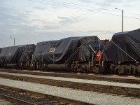 Probably the worst thing to see the day you achieve your "life long dream"of being hired by CN. 30+ GP40-2's under tarps stored because of low traffic.