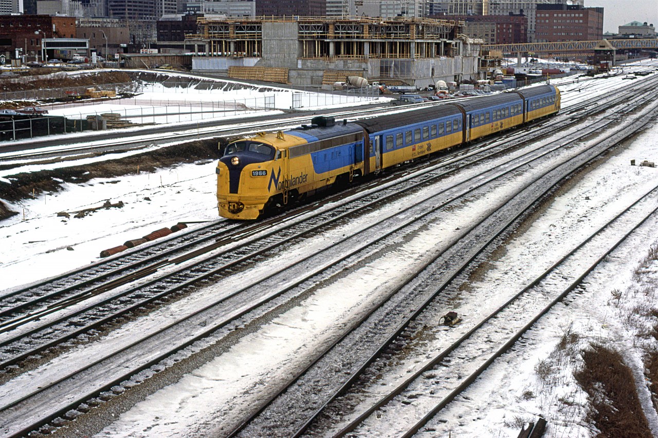 The "Northlander" departs TUS amid the construction of the RR underpass and the beginning of the gentrification of this area.

The original power unit has been replace by a FPA-7