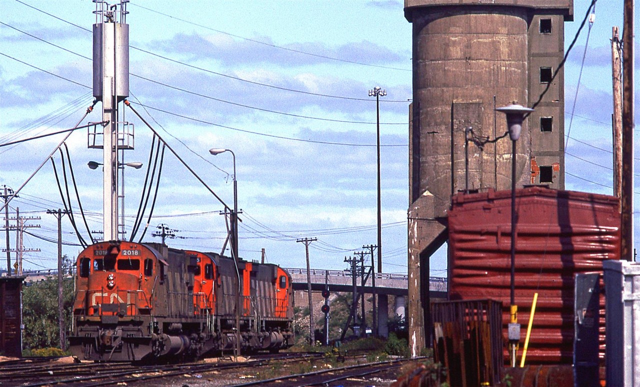 A few engines wait at the Shops in Halifax.
The coaling tower would survive for a number of years, yet.