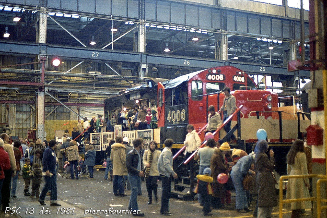 Open house at CN,s PSC shop and just rebuilt 4006 is in display.