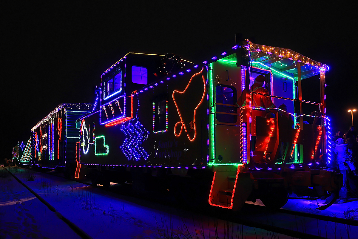Tail end of Ontario Northland's 2014 Christmas Train at The Station in North Bay.