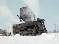 The late Del Rosamond didn't live far from where this picture was taken.  Perhaps he heard the distinctive Northern's whistle and decided to drive over and check out the action.  Circa 1959.
<br />
<br />
Sadly, Del's original slide is not in good shape.  The colour wasn't initially processed correctly and there is significant age related decay.  Major Photoshop restoration was required to produce this image.  Enjoy!