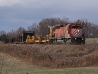 A veteran leader pulls a short train of welded rail through mile 144.