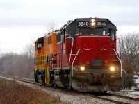 NECR 3840 - RLHH 3049 roll east out of Brantford towards Garnet on RLHH 599
