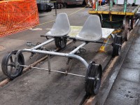 What would you call it ?
<br>
<br>
Velocipede?
<br>
<br>
Self propelled hand car  ( er... foot car ?) ?
<br>
<br>
Quadri-velocipede ?
<br>
<br>
Rail cycle draisine ?
<br>
<br>
Witness this live along with many interesting rail artifacts at the Niagara Railway Museum, 21 Warren St., Fort Erie
<br>
<br>
http://www.nfrm.ca/
<br>
<br>
September 12, 2015 Image by S.Danko
<br>
<br>
More at the Fort Erie Shops:
<br>
<br>
        <a href="http://www.railpictures.ca/?attachment_id=13973"> winter at Fort Erie Shops </a> 
 <br>
<br>
        <a href="http://www.railpictures.ca/?attachment_id=4873"> south side Fort Erie Shops </a> 
 <br>
<br>
        <a href="http://www.railpictures.ca/?attachment_id=12862"> west  side Fort Erie Shops </a> 
 <br>
<br>
sdfourty