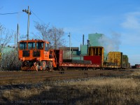 <b>A photo that would make Rail King proud</b>  with about 20 loaded cars in tow, this Trackmobile is shoving to the rear at a measly 1 or 2 MPH....... sloooooooooooooooooooooooooooooooow. Now, CN SW1200 7304 roams these rails eliminating the need for the Rail King, for now. <br><br>

This was one of my first attempts to find 7304 since it was on the property in mid 2014... but I found this instead and decided may as well document it before it's gone. Not exactly something railfans like to document.. what do you think? Are trackmobiles your thing or no?