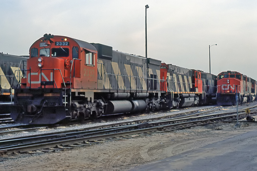 2332 will be the leader, an M420 trailing. The only certainty is that it won't go north, the MLW's being kept in Southern Ontario as they got closer to the end of their career. But I still miss that shape and sound. However, they were awful to ride rocking back and forth like a wooden roller coaster.