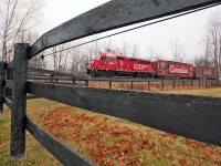 With horns a blaring for the road crossing behind me, the American Holiday Train continues the trek north then west from the Hamilton onto the Galt Sub for Cambridge and beyond.