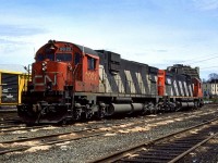 A couple C-630's sit at the small yard on Dartmouth's waterfront. Perhaps they are from one of the gypsum trains that run between Enfield and Wright's Cove.