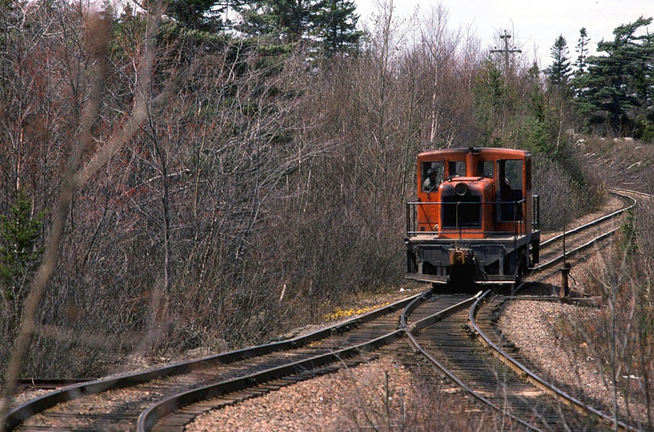 National Gypsum's GE engines scoots out to the CN tracks, in Dartmouth.