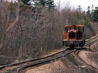 National Gypsum's GE engines scoots out to the CN tracks, in Dartmouth.
