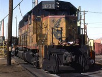 CP, as usual, was leasing all sorts of power in the '80's. Here, Chessie 3734 sits at the service track at Alyth shops