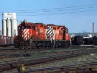 These units assemble trains, taking strings of cars off the hump tracks to do so. this is the east end of Alyth Yard.