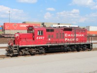 Built in 1958 as CP 8810 this GP9u was rebuilt in 1988 with a chopnose and the new number 8207. It was declared surplus in February 2015.