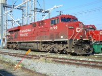 Class leader and CP's first evolution series locomotive 8700 at the servicing island in agincourt Yard.