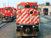 SD40-2F built in 1988 waits to be serviced at the old Agincourt service island's track six east.