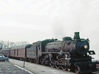 Pacific-type #1223 prepares to depart Pembroke station.  Circa 1958.