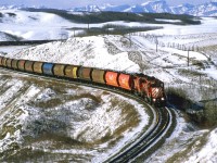 A few minutes after the eastbound "Canadian" passed, CP followed up with an empty grain train.