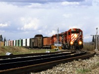 Yet another shot in Edworthy Park. This time an eastbound manifest. The heavy duty icicle breaker car suggests that there are TOFC and/or autoracks out of frame.